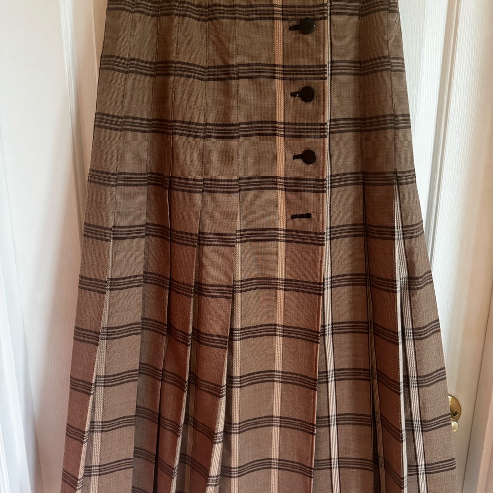 Plaid Button-Front Skirt